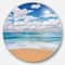 Designart - Peaceful Seashore under White Clouds' Beach Metal Circle Wall Art